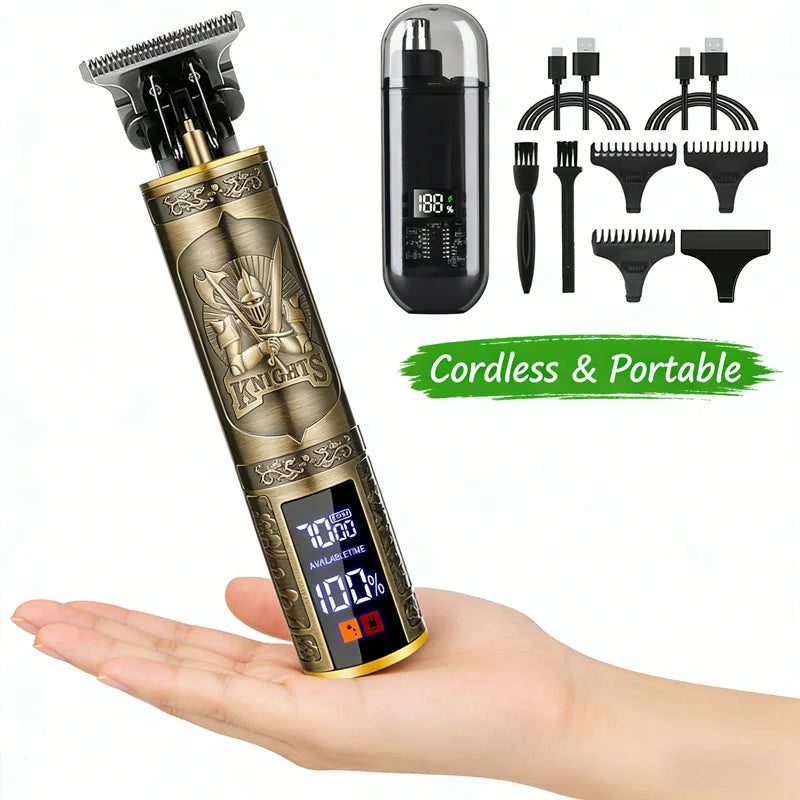 Vintage T9 Clipper — USB Rechargeable, Metal Body