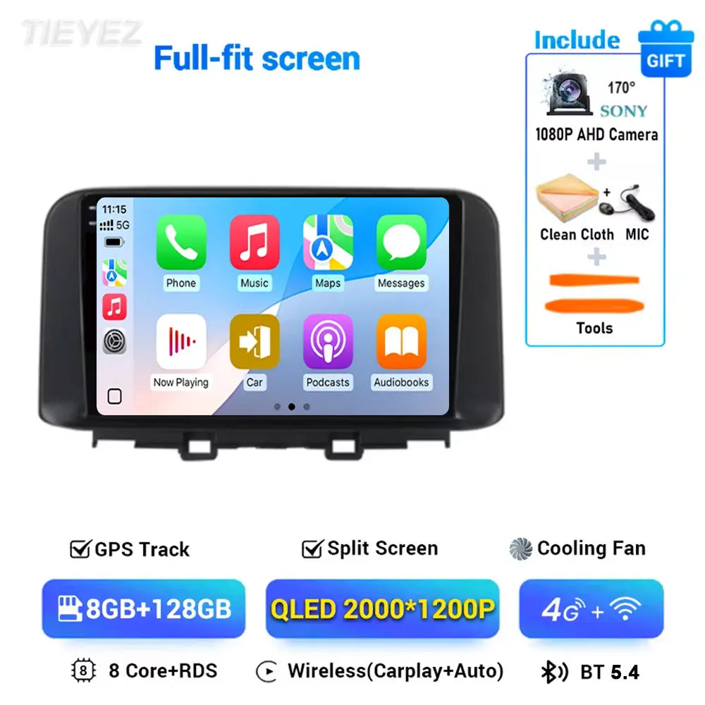 Hyundai Kona Android 15 — WiFi, CarPlay, Multimedia