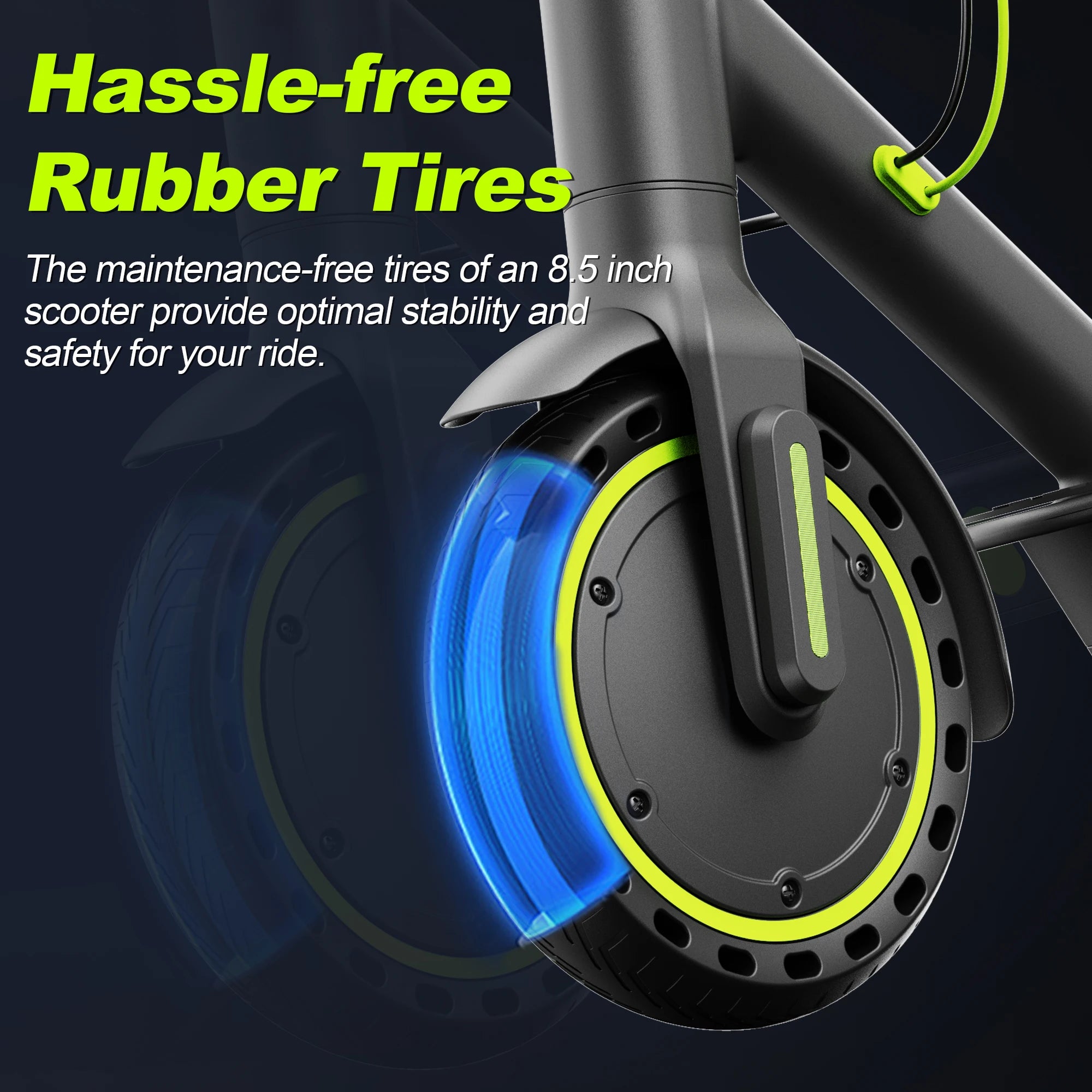 TODIMART S3 350W Portable Electric Scooter for Adults Fast Commuter e scooter with APP 36V 7.8Ah APP 25km/h 8.5'' Solid Tires