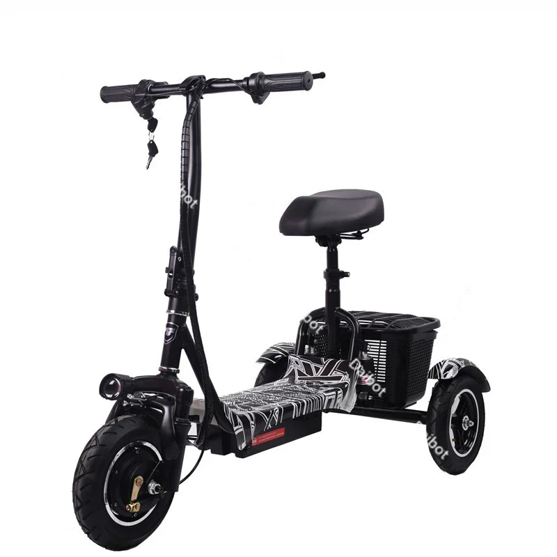 500W Electric Scooter For Elderly Small Foldable With Colorful Pedals/Basket/Handle Foldable Electric Tricycle 3 Wheels Adult