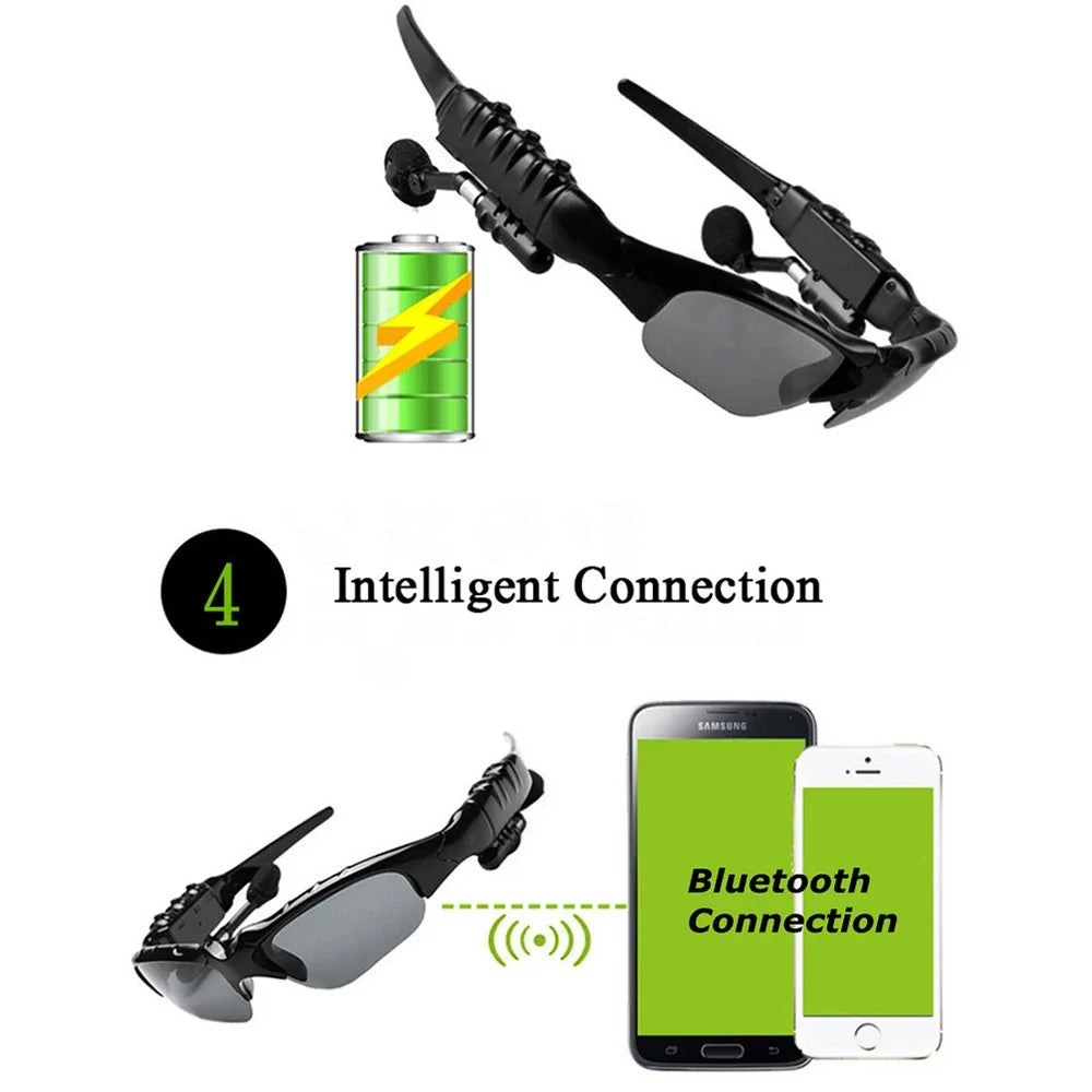 Bluetooth 5.3 Reitbrille — kabelloser Stereoklang, Sportfahren, Radfahrsonnenbrille
