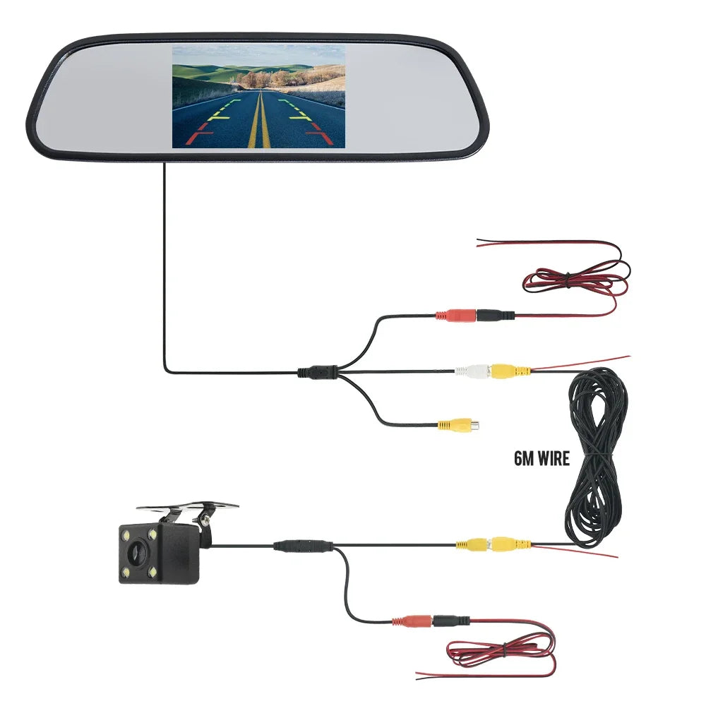 Rear View Camera Kit — 4.3" Monitor, HD Parking