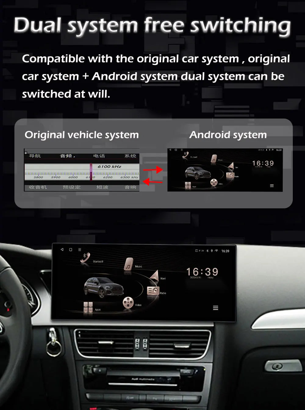 Audi A4 B8/A5 — RHD CarPlay, DSP, WiFi