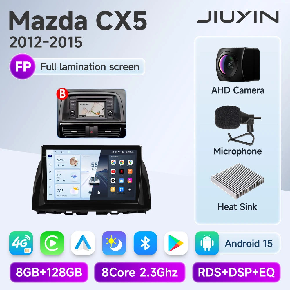Android 15 Car Radio — Compatible with Mazda CX-5 | 2K QLED | AI Voice