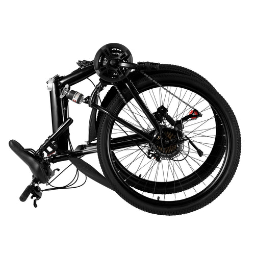 26 Inch Folding Mountain Bike 21 Speed Double Disc Brake Carbon Steel Frame Foldable Design 100kg Load Adult Bicycle — available at Teckeleck