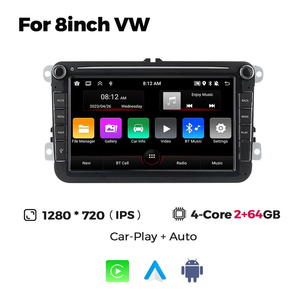 Android 15 Car Radio — Compatible with VW | BT GPS | Car Multimedia