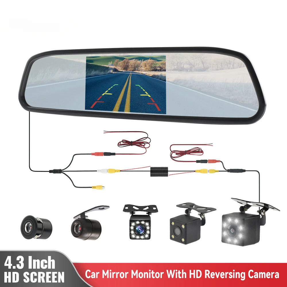 Rear View Camera Kit — 4.3" Monitor, HD Parking
