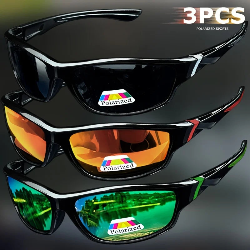 Lunettes de soleil sport vintage — UV400, anti-reflet, pêche, course et cyclisme, hommes et femmes