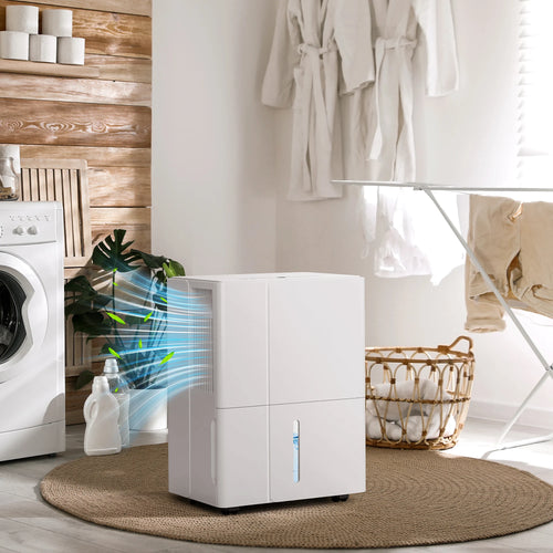 HOMCOM 30L Dehumidifier with Filter, Auto Defrost, for Home Laundry Drying — available at Teckeleck