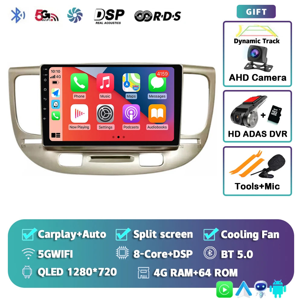 Kia Rio Android 15 — 2K Screen, CarPlay, GPS