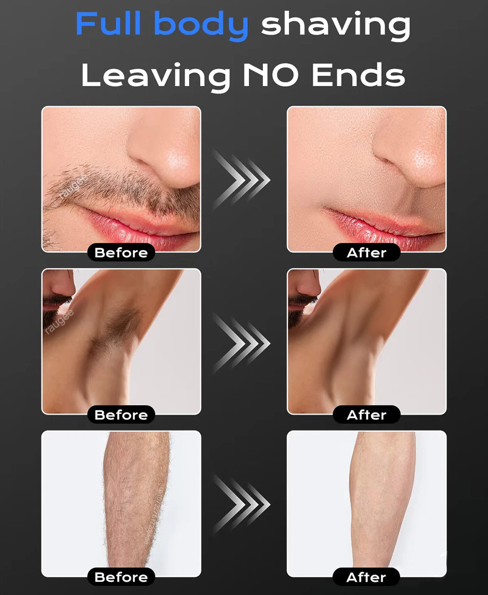 Electrical Rotary Shaver for Men Rechargeable Washable Beard Shaver 3-in-1 Electric Shaver Hair Clipper Nose Hair Trimmer