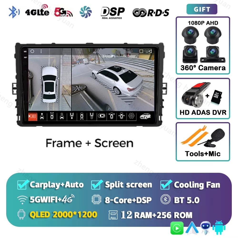 Android 15 Car Radio — Compatible with VW Polo/Jetta | 2K QLED