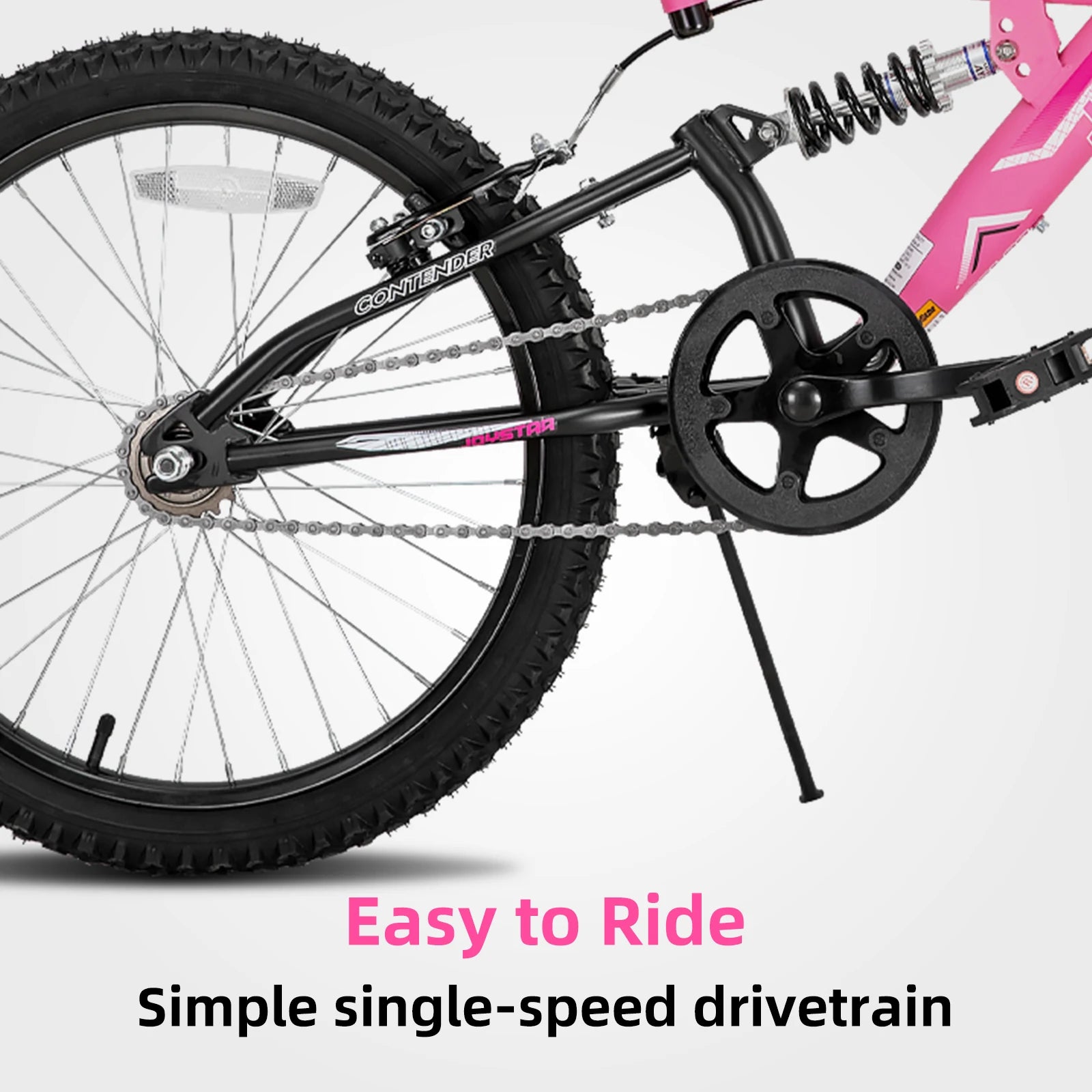 JOYSTAR 20 Inch Kids' Bike for Boys Girls Age 7-13 Years Old, Dual-Suspension Kids Mountain Bike with Dual Handbrake & Kickstand