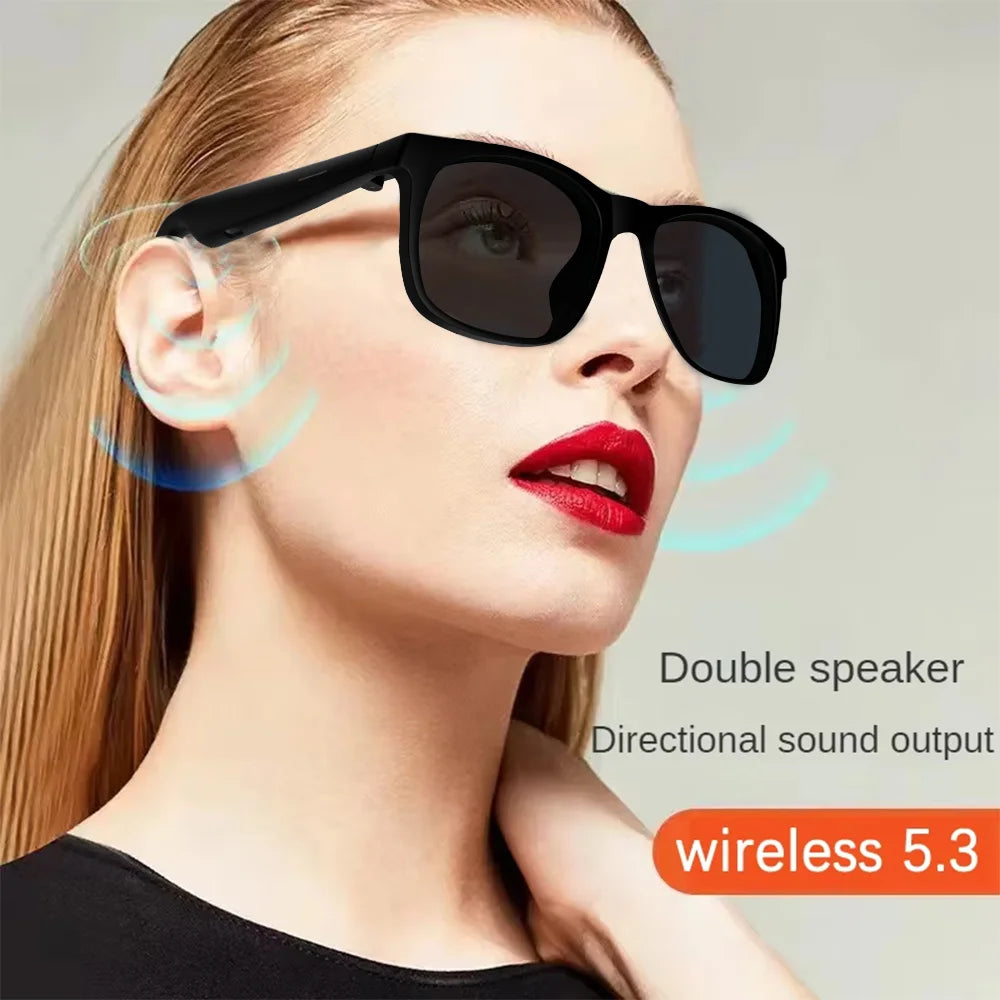 Lunettes intelligentes LAXASFIT — Appel vocal Bluetooth, contrôle de la musique, lunettes de soleil polarisées anti-UV