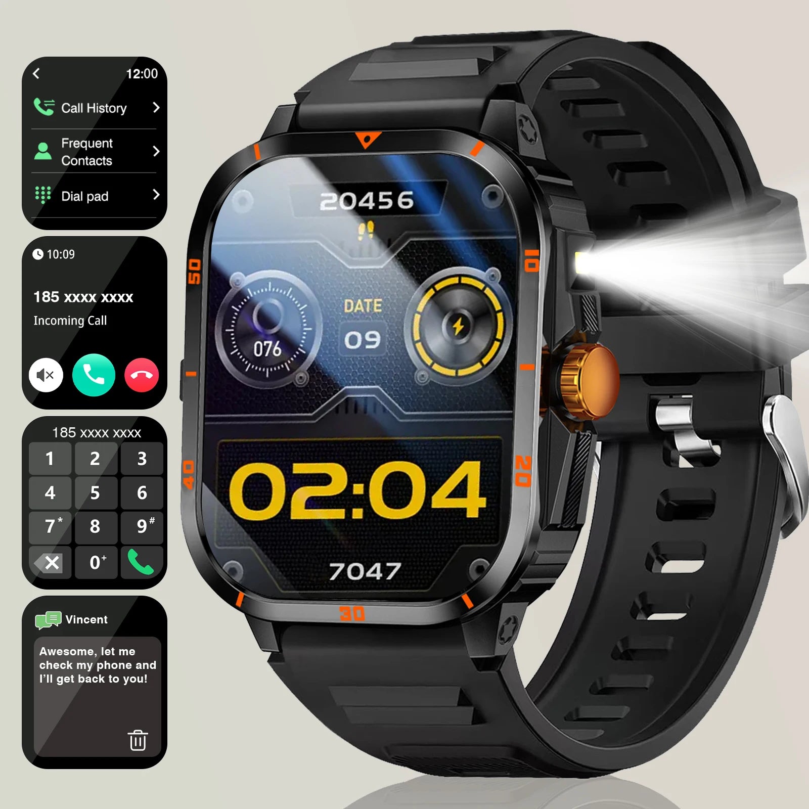 2025 Smartwatch — Calling, Dual Straps, Flashlight