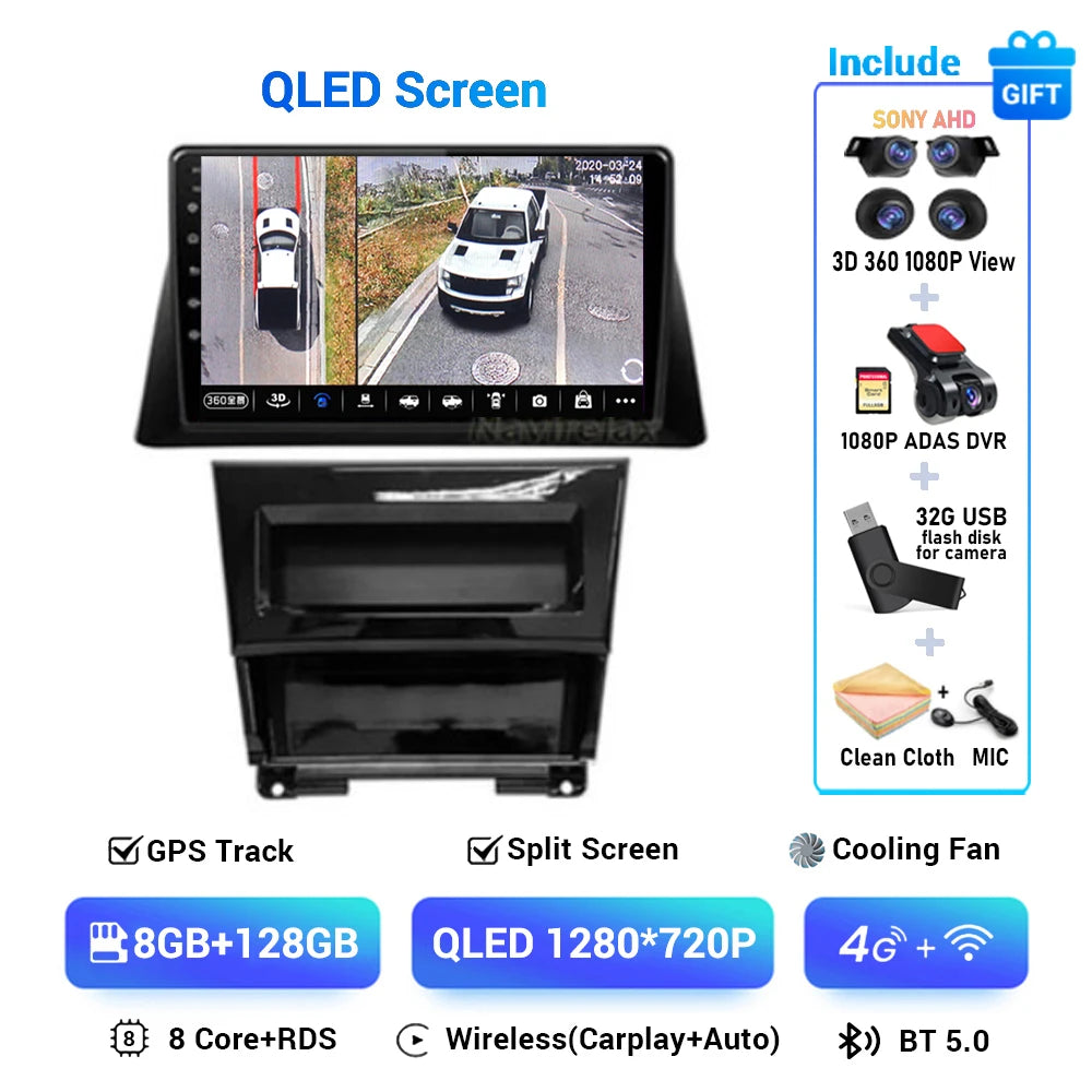 Android 15 Carplay Auto Pour Honda Accord 8 2008 2009 2010 2011 2012 Autoradio Lecteur Multimédia Unité Centrale GPS DSP Audio WIFI+4G