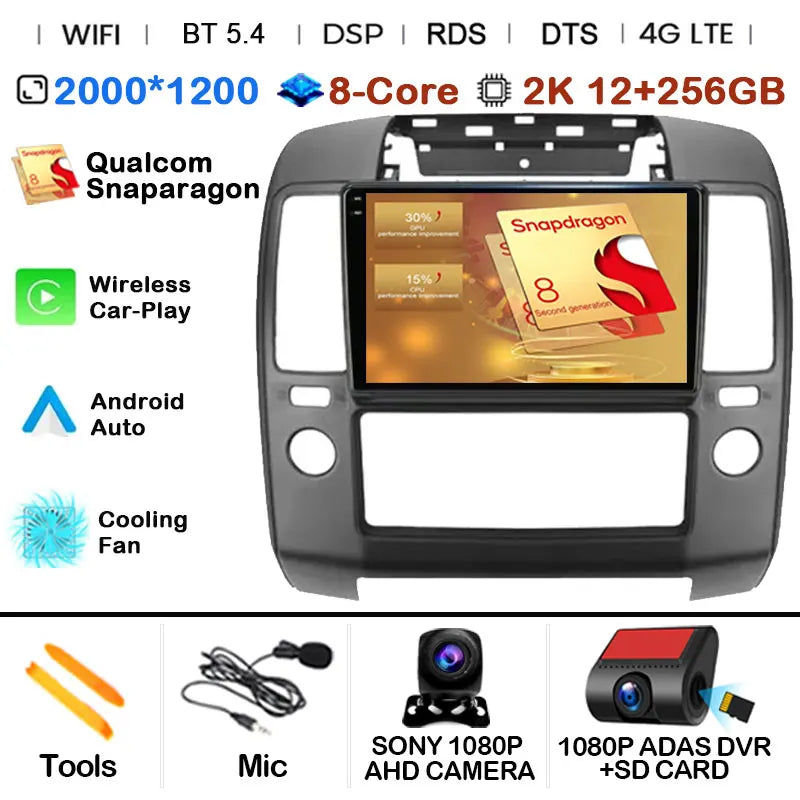 Android 15 Car Radio — Compatible with Nissan Navara D40 | GPS | DSP