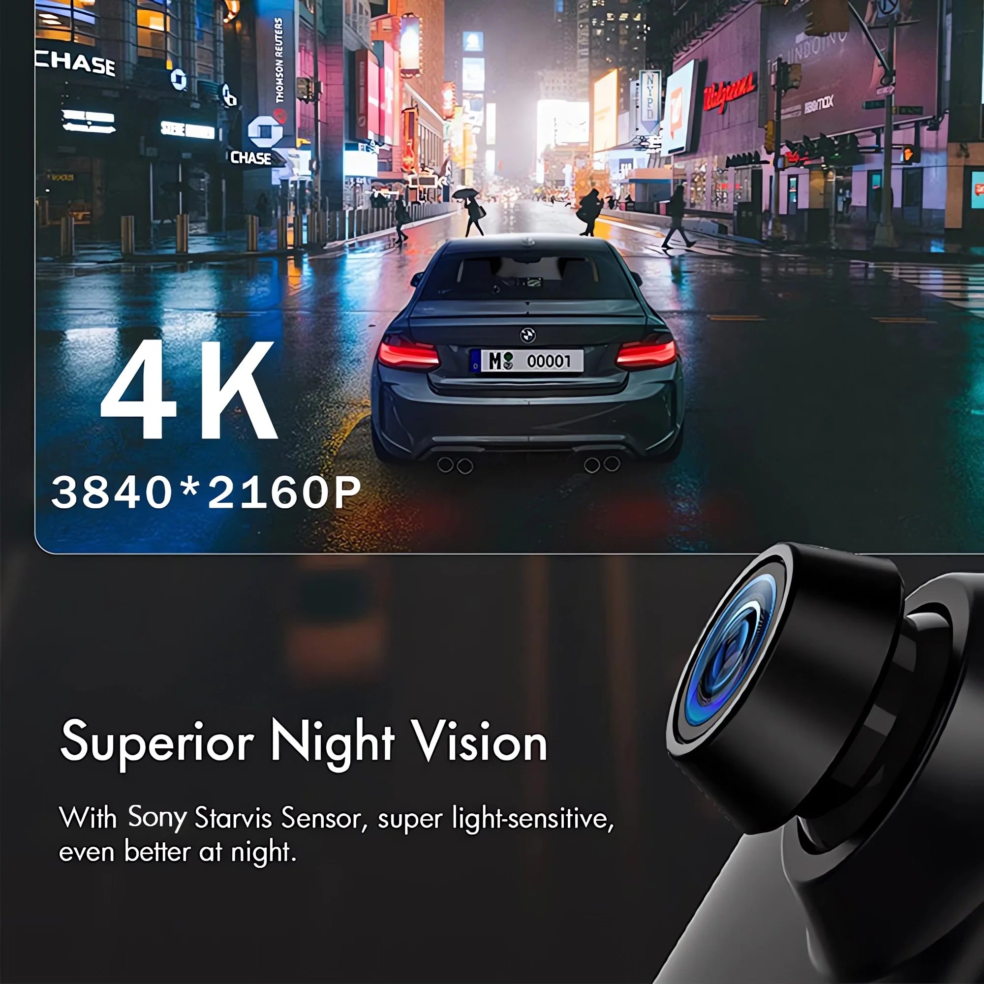 10" 4K Dash Cam — Dual Lens, GPS, WiFi