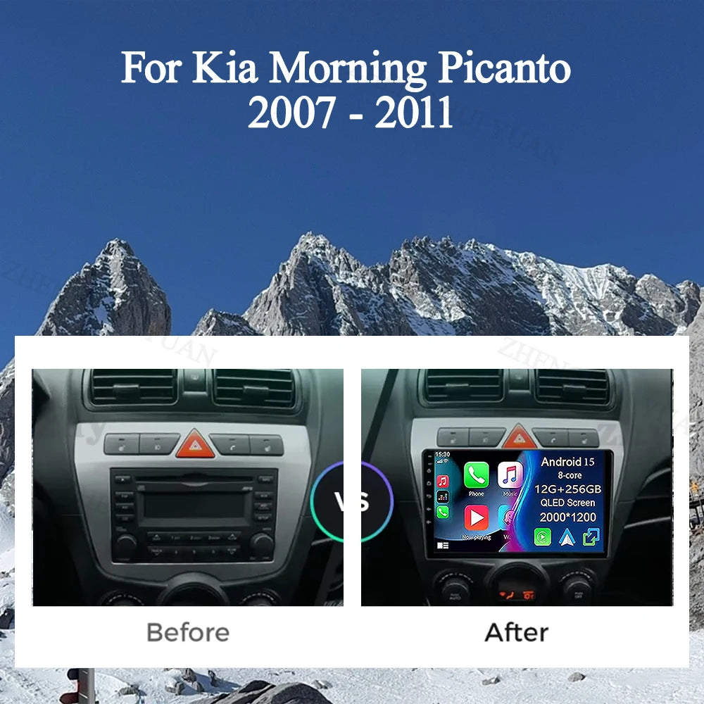 Kia Picanto Android 15 — 2K QLED, CarPlay, 4G