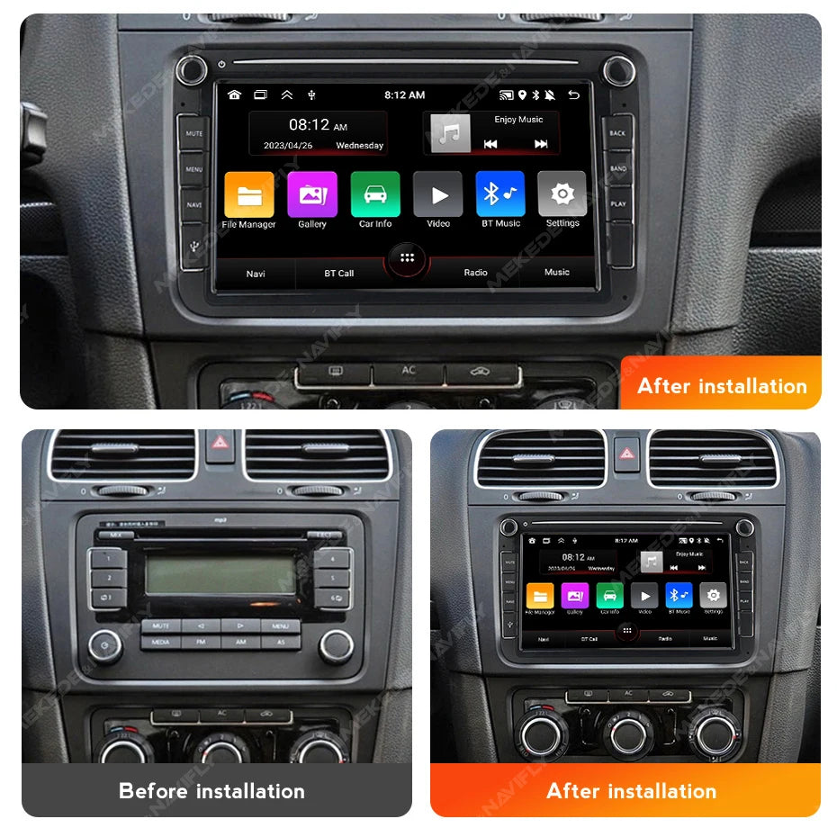 VW Android 15 Radio — BT GPS, Car Multimedia