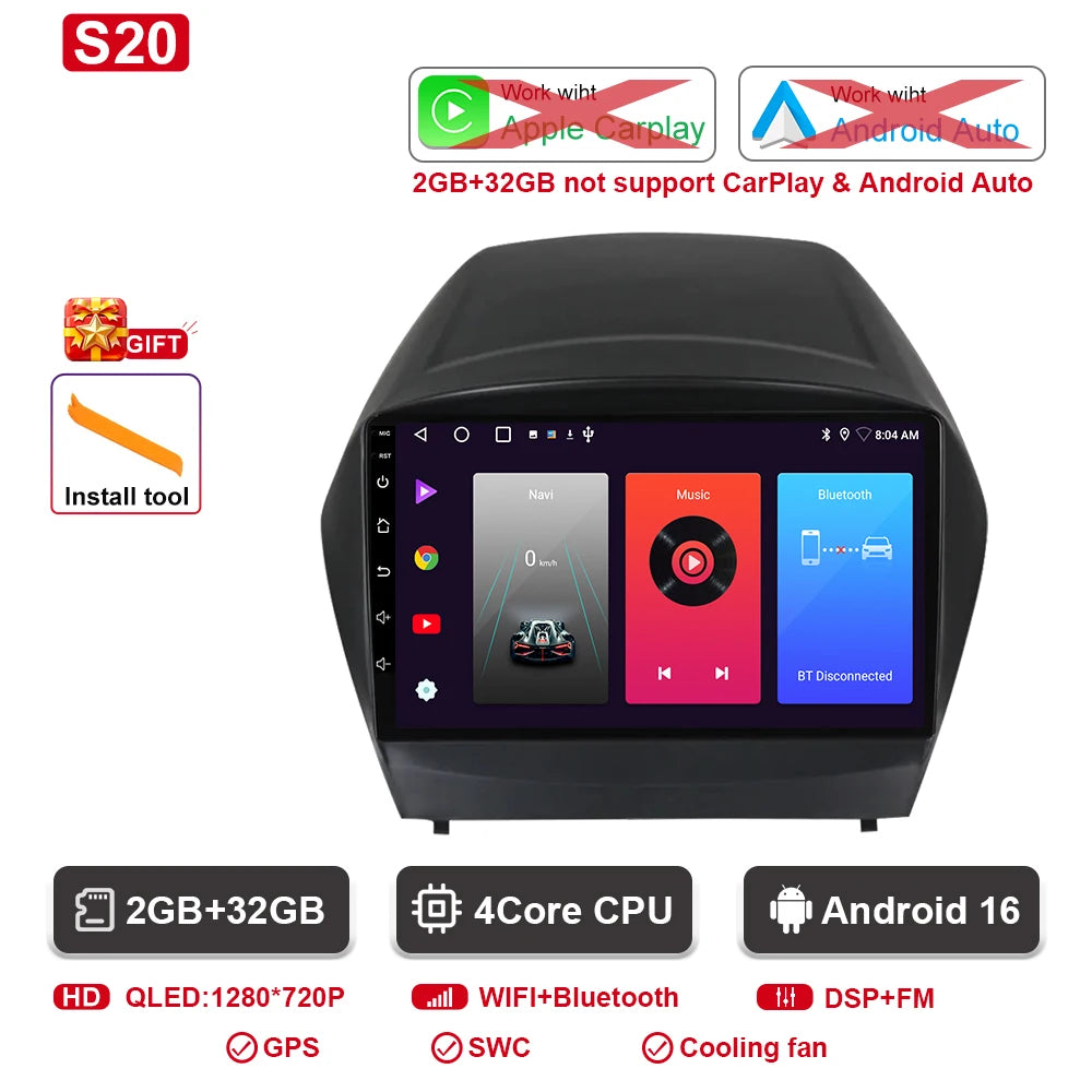 Hyundai Tucson Android 16 — 2K QLED, CarPlay