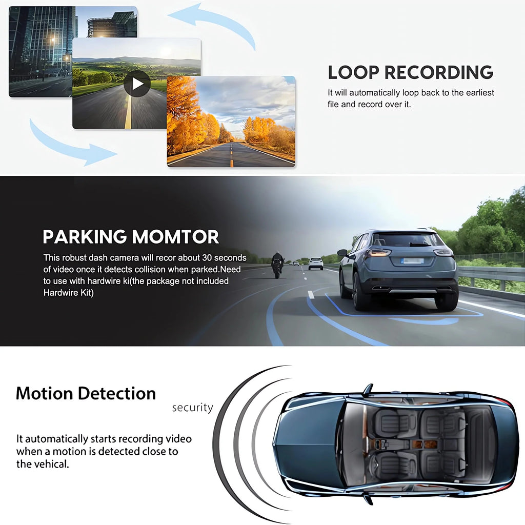 10" 4K Dash Cam — Dual Lens, GPS, WiFi