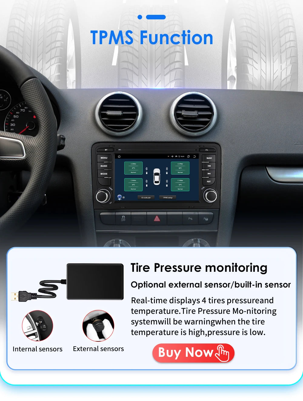 Hizpo Audi A3 — Android Auto, CarPlay, GPS