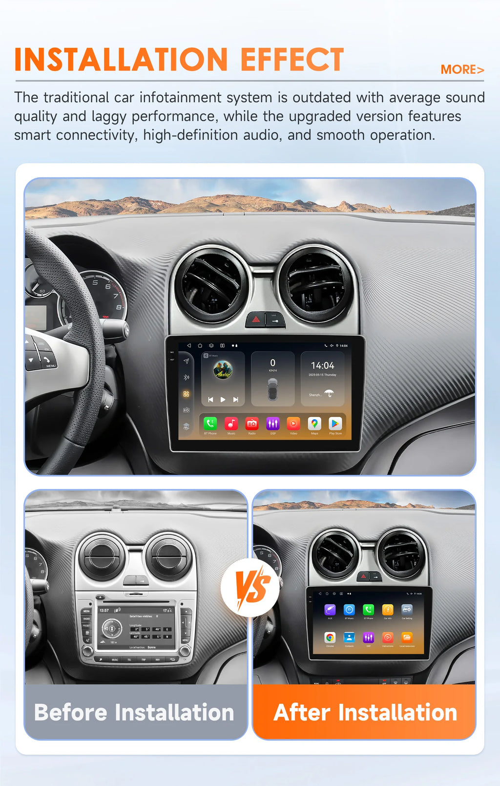 Hizpo Android Radio — Alfa Romeo Mito 955 2008-2016, Wireless CarPlay, GPS, DSP, 8-Kern