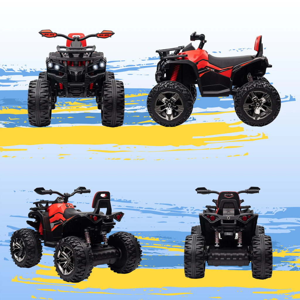 HOMCOM 12V Quad Bike ATV with LED Lights, Music, for Kids