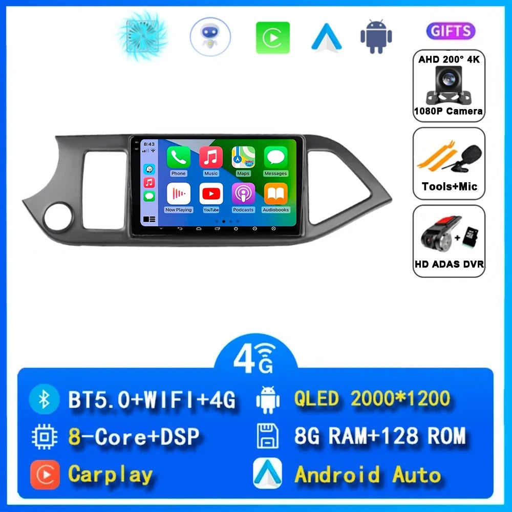 Kia Picanto Android 15 — WiFi, CarPlay, 4G