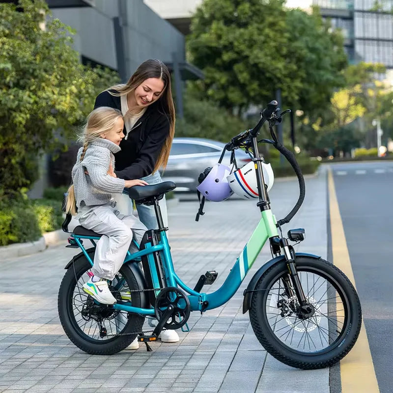 Foldable Parent E-Bike — 1000W, Removable Battery