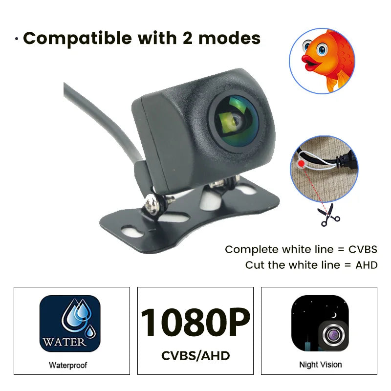 Universal Rear Camera — 1080P, Night Vision, Waterproof