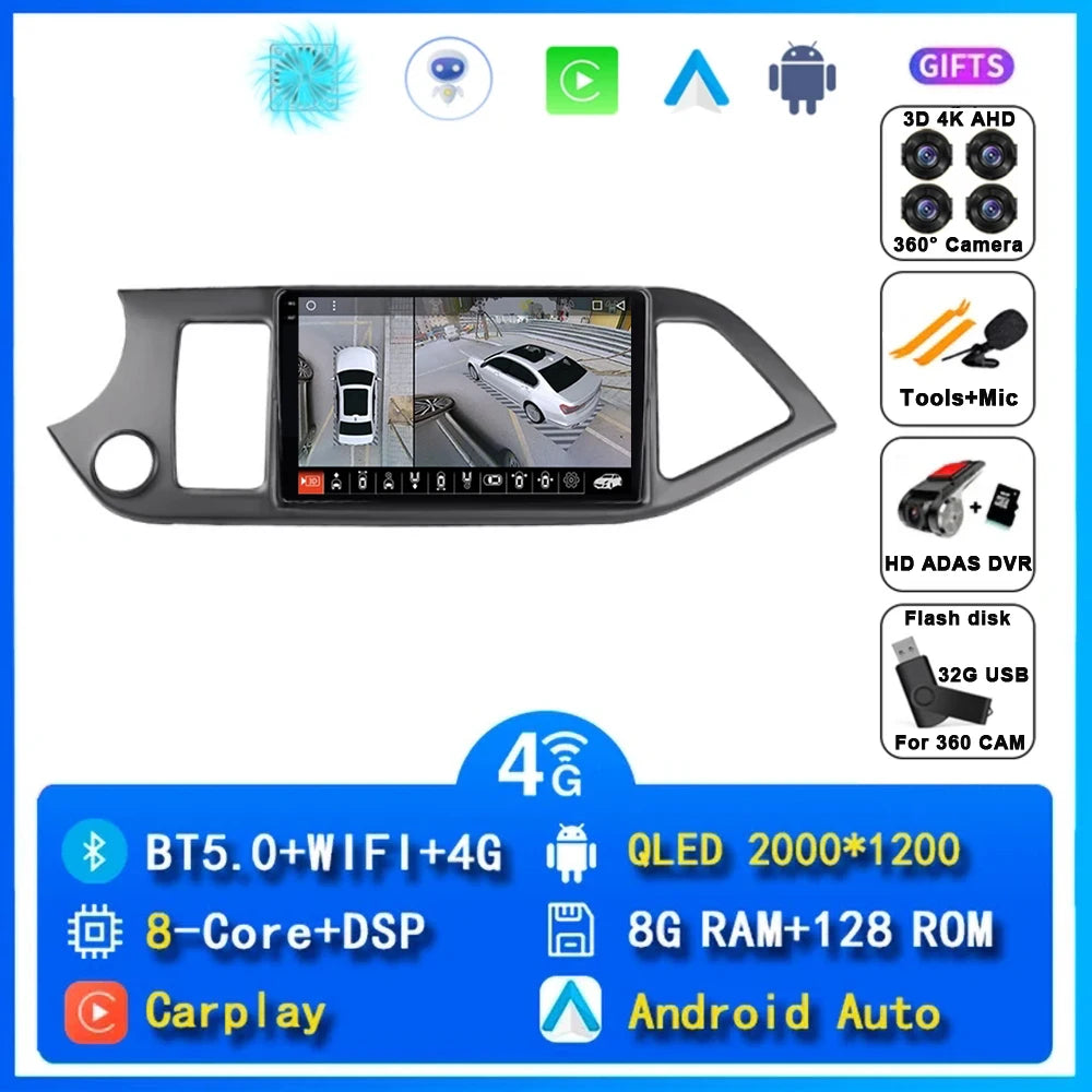 Kia Picanto Android 15 — WiFi, CarPlay, 4G