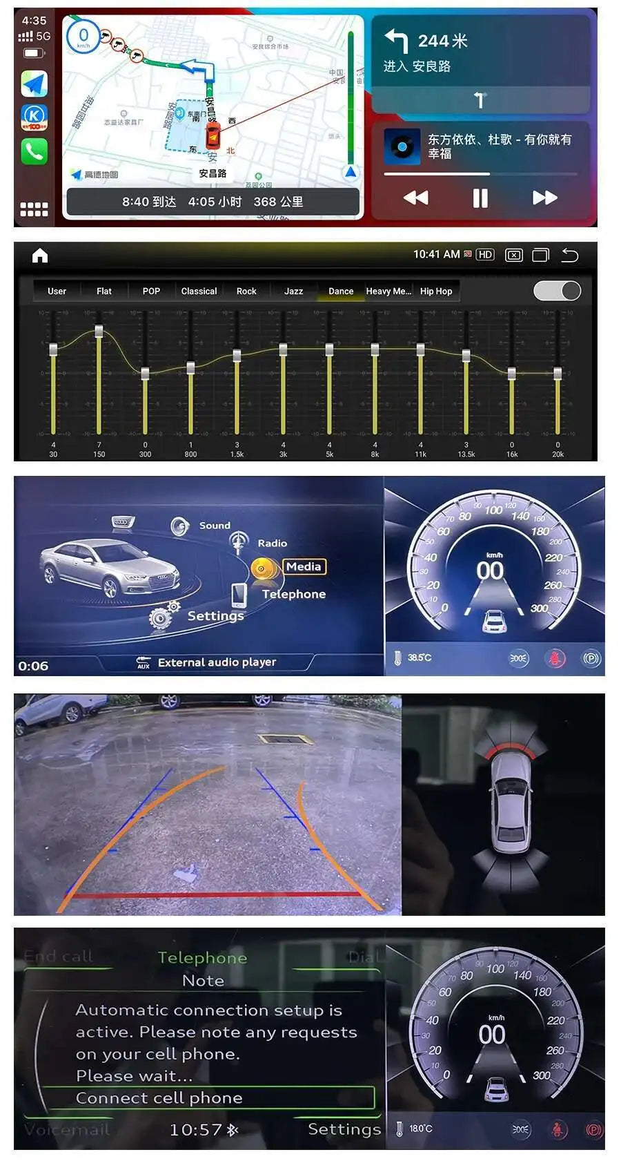 Audi A4/A5 12.3" — Android 13, QLED, CarPlay