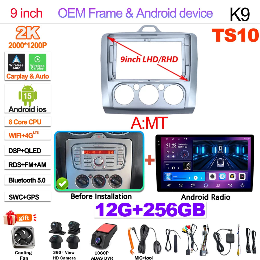 Ford Focus Android 15 — Wireless CarPlay, WiFi