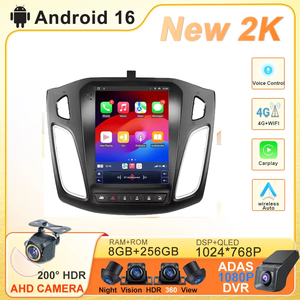 Ford Focus 3 Android 16 — GPS, Dash Cam
