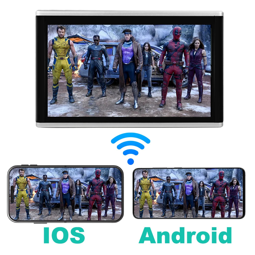 Carsanbo 10,1" Auto-Kopfstützenmonitor – Android 11, 1080P IPS Touch, 73 Auto-Logos