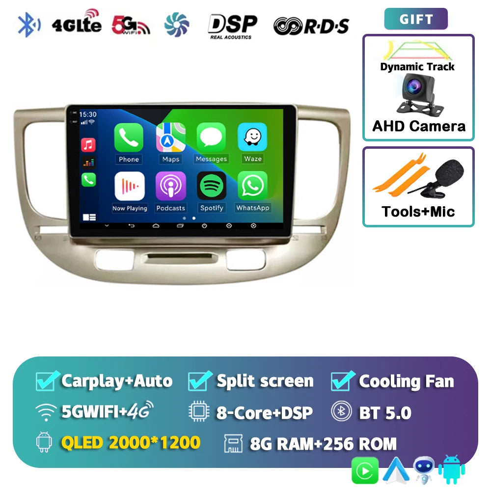 Kia Rio Android 15 — 2K Screen, CarPlay, GPS