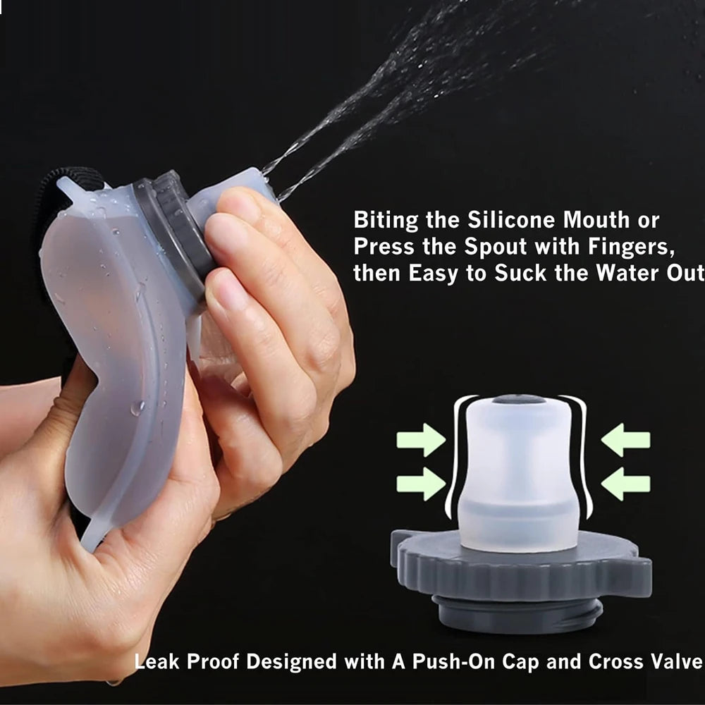 1PCS Wrist Water Bottle, Wearable HandsFree Silicone 200 ml Running Water Bottle,  Portable Cycling Marathon Rock Climbing Sport