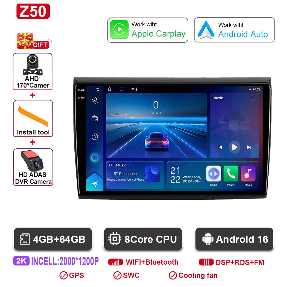 Fiat Bravo Android — 2K QLED, CarPlay, 4G
