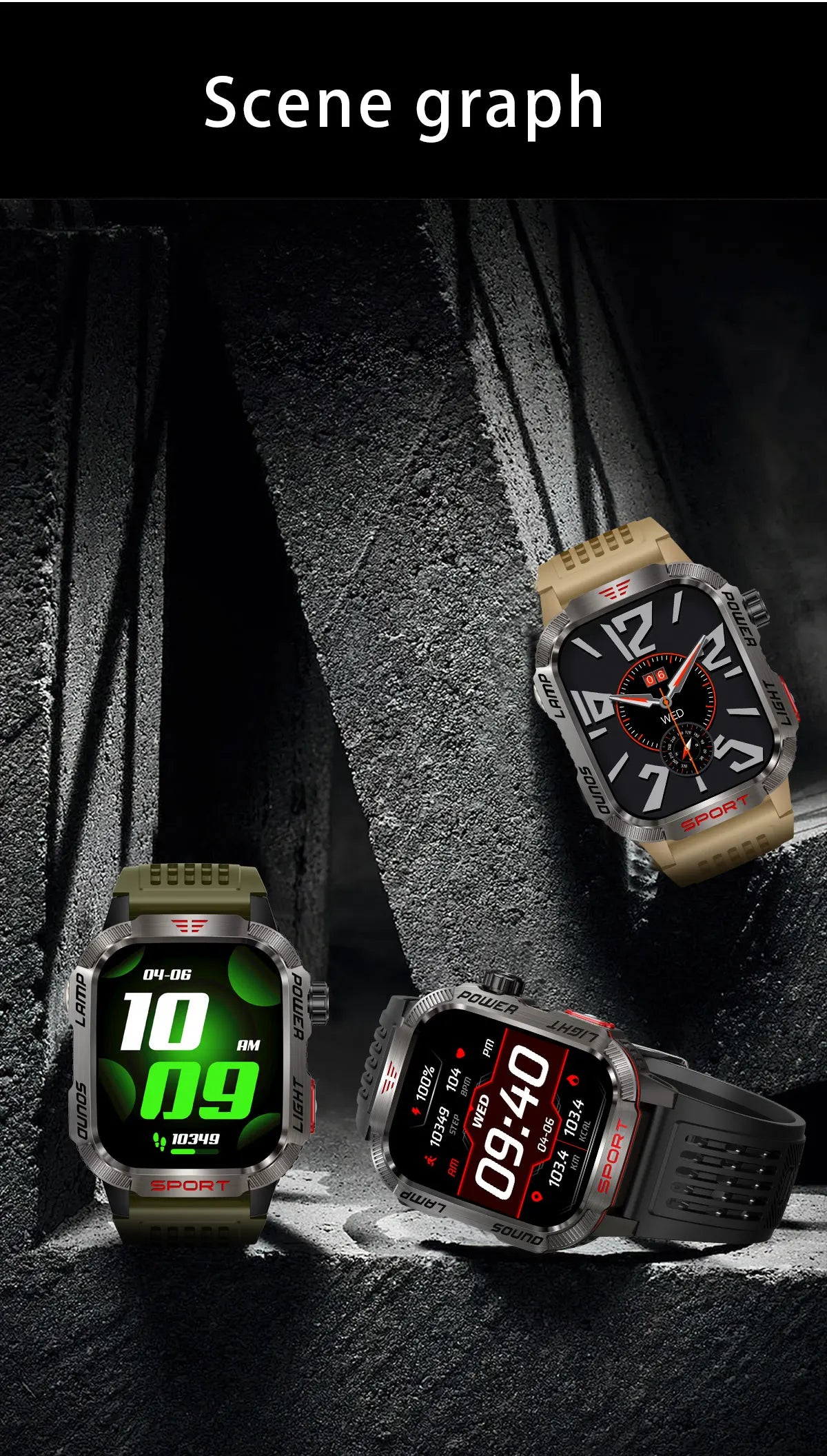 GUHUAVMI Outdoor Watch — AMOLED, GPS, Bluetooth