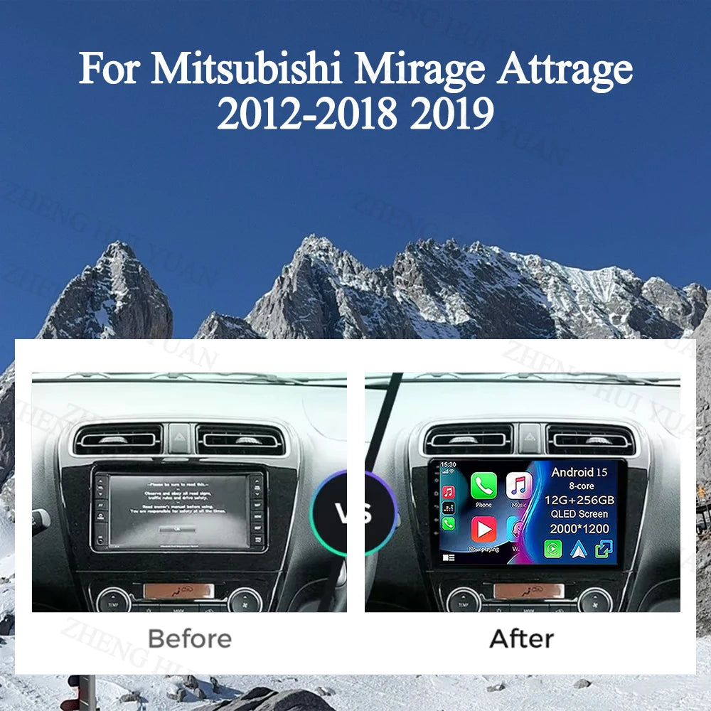 Mitsubishi Mirage Android 15 — GPS, Multimedia Screen