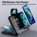 5-in-1 Charging Station — LED Clock, Fast Charge