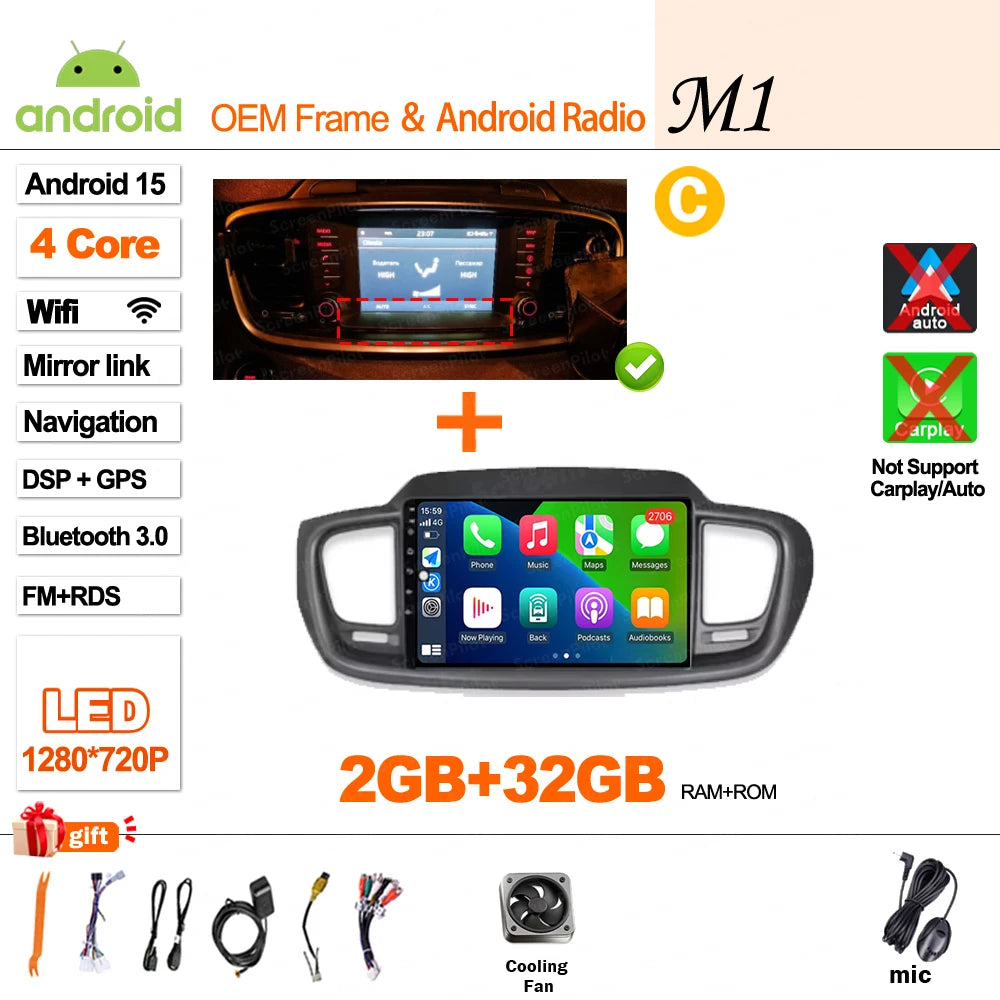 Android 16 Car Radio — Compatible with Kia Sorento | DSP | GPS