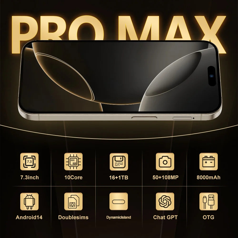 i16 Pro Max Display — AMOLED, Touch Screen