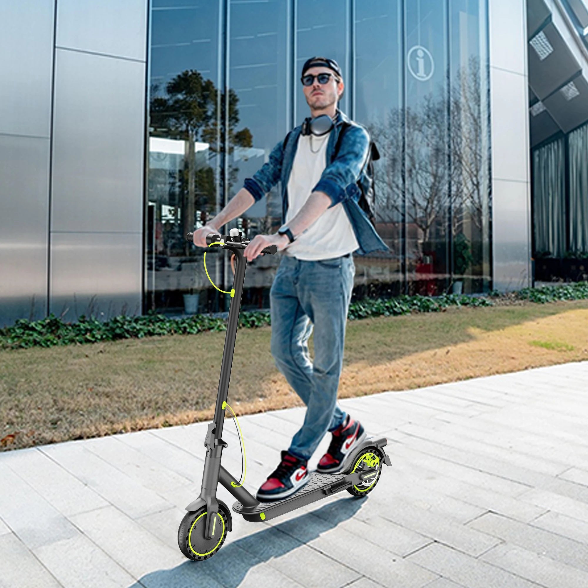 TODIMART S3 350W Portable Electric Scooter for Adults Fast Commuter e scooter with APP 36V 7.8Ah APP 25km/h 8.5'' Solid Tires