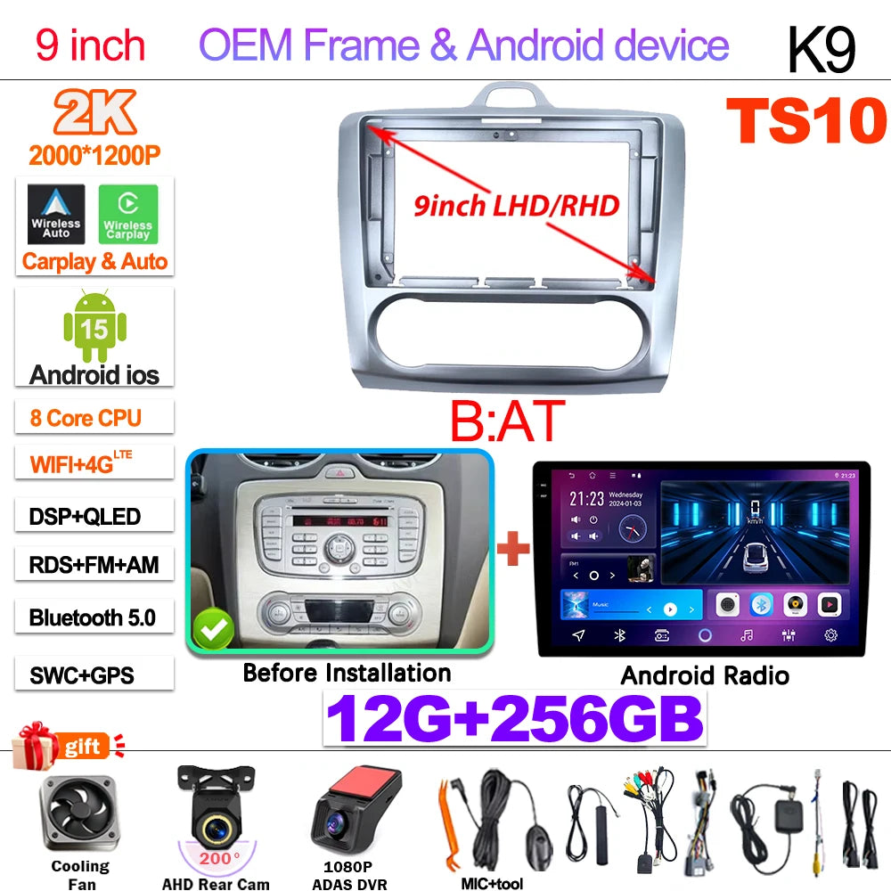 Ford Focus Android 15 — Wireless CarPlay, WiFi