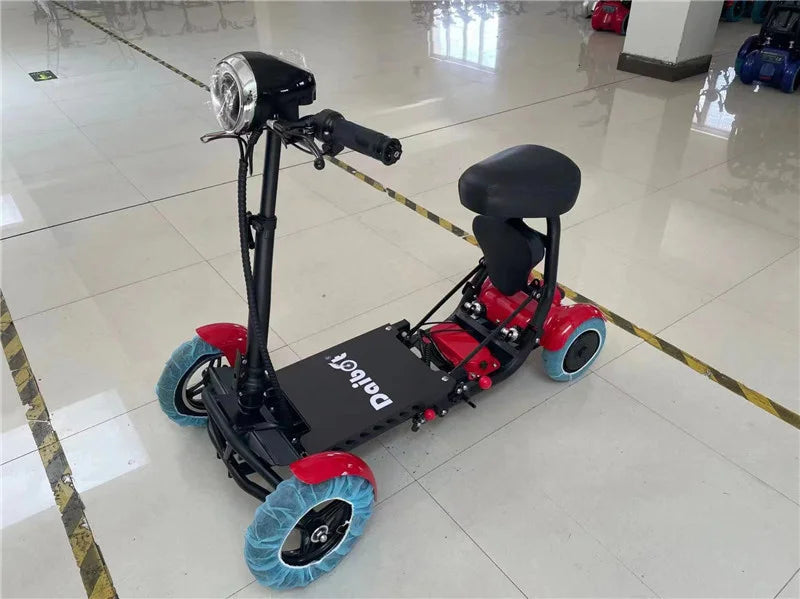 4 Wheel Mobility Scooters for 2 Peoples With Baby Seat 500W 36V 15.6AH  Adults 10 Inch Electric Scooter Dual Motor