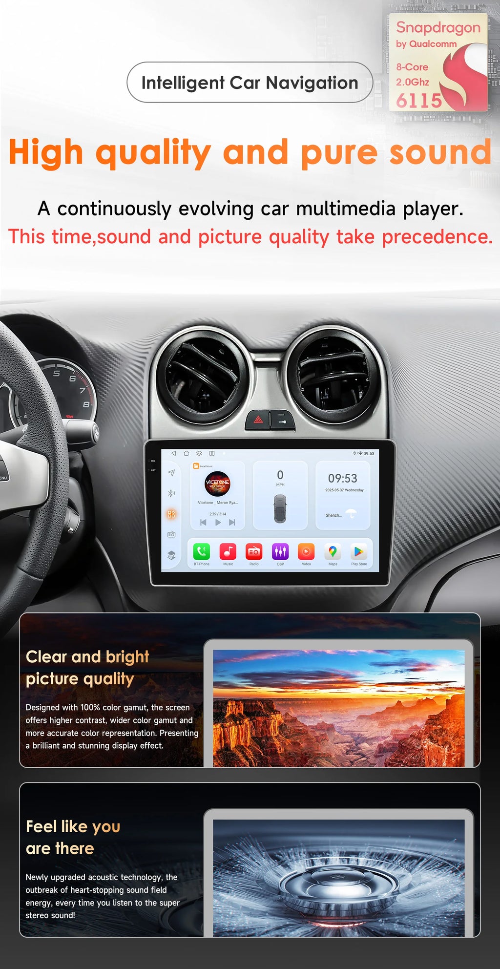 Hizpo Android Radio — Alfa Romeo Mito 955 2008-2016, Wireless CarPlay, GPS, DSP, 8-Kern