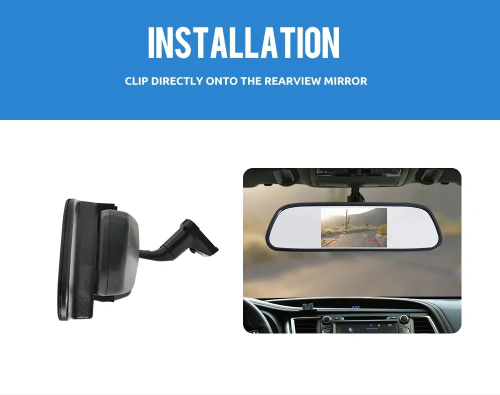 Rear View Camera Kit — 4.3" Monitor, HD Parking